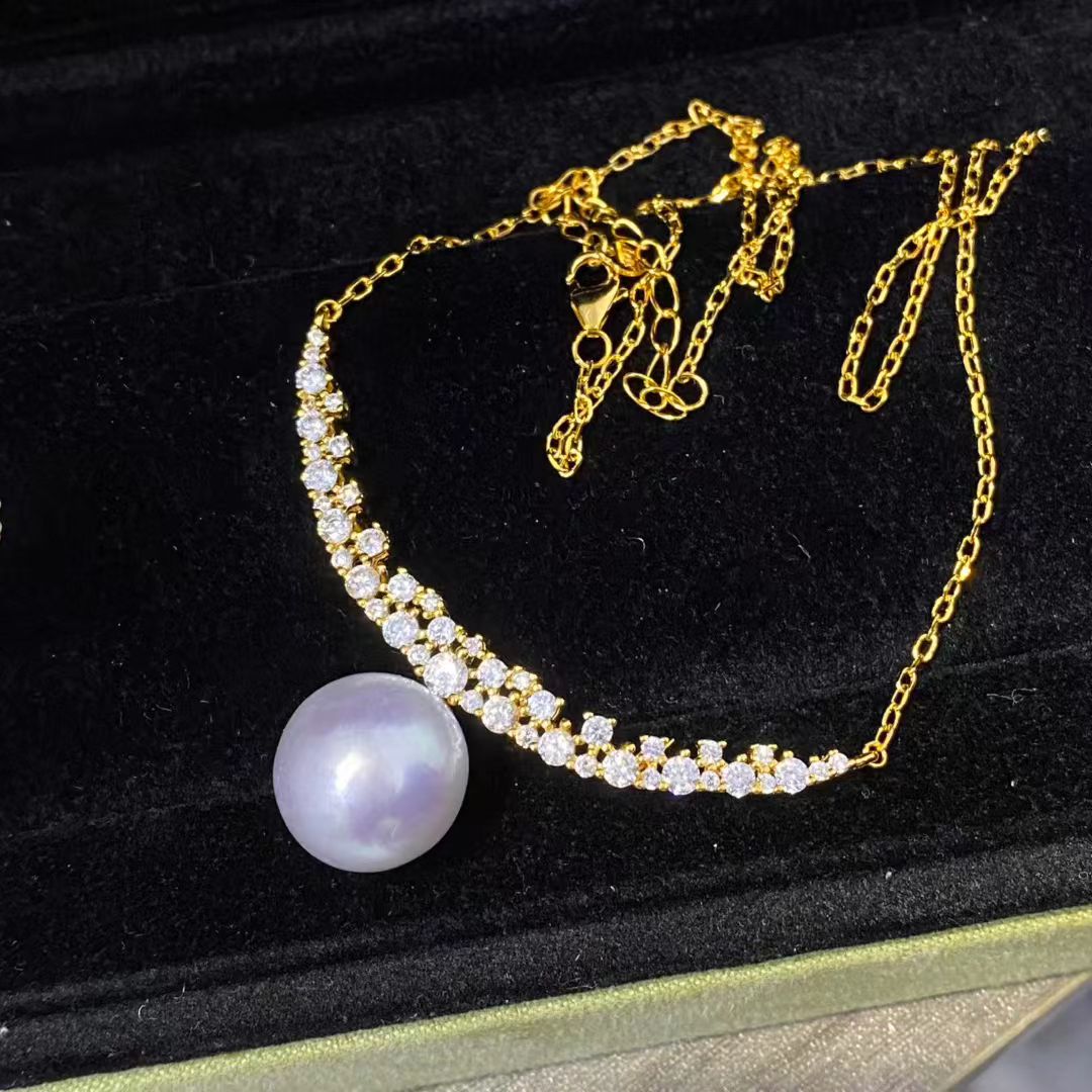 Pearl Necklace Set - อุปกรณ์ทำสร้อยคอเงินแท้ S925 สำหรับติดตั้งไข่มุกหรือพลอยขนาด 12-13 มม. จำนวน