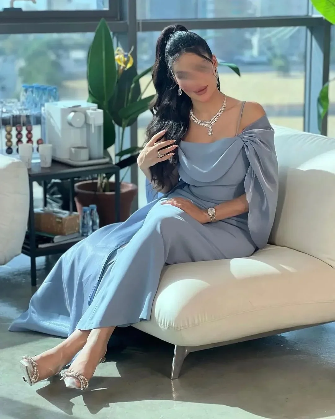 Women Formal Wear Dubai - ที่กําหนดเองดูไบผู้หญิงสวมชุดอย่างเป็นทางการ Sheath ข้อเท้าความยาวชุดราตรียาว Wraps ซาอุดีอาระเบียพิเศษชุดราตรี