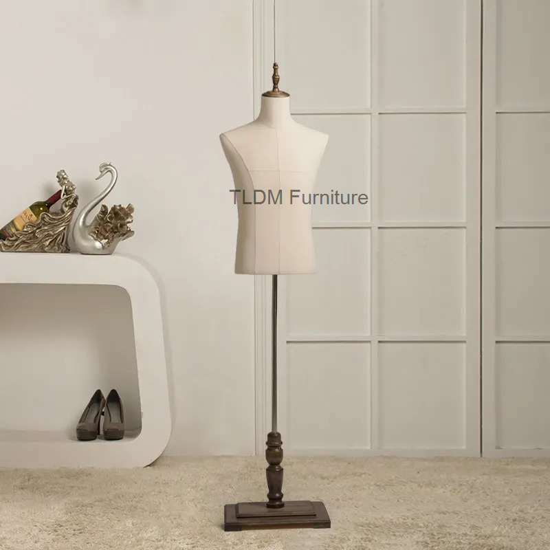 Women Formal Wear Shop - หุ่นโชว์ชายครึ่งตัวหุ้มผ้าเนื้อหนาอย่างดี เหมาะสำหรับชุดสูทธุรกิจและการจัดแสดงชุดทางการในหน้าต่างร้านค้า JT40M