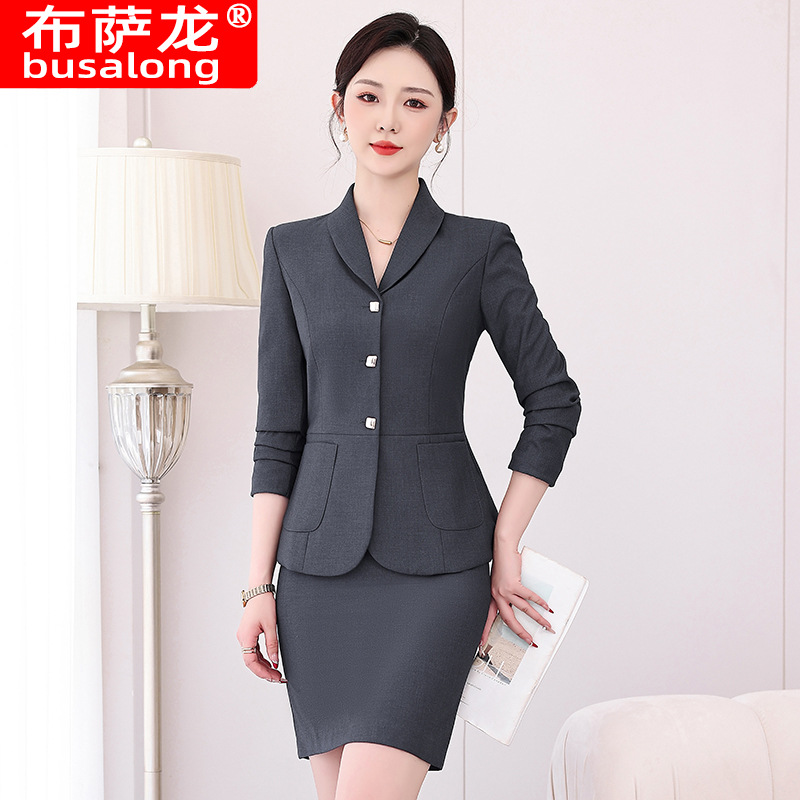 Women'S Formal Wear Stores - ชุดสูทระดับไฮเอนด์สำหรับผู้หญิง ฤดูใบไม้ผลิและฤดูใบไม้ร่วง รุ่นใหม่ เหมาะสำหรับพนักงานร้านขายเครื่องประดับ ผู้จัดการโรงแรม ชุดทำงานทางการ