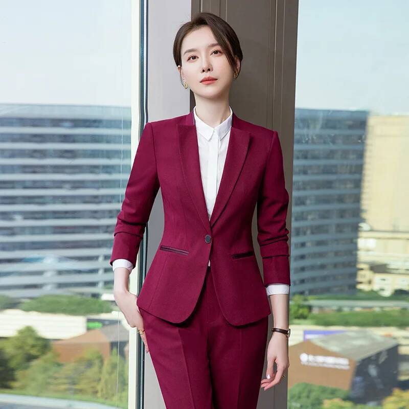 Women Formal Wear Interview - ชุดทำงานสตรีแบบเป็นทางการ สไตล์ OL ชุดสูทกางเกงสำหรับผู้หญิง เสื้อเบลเซอร์ ชุดทำงานมืออาชีพสำหรับสัมภาษณ์งาน