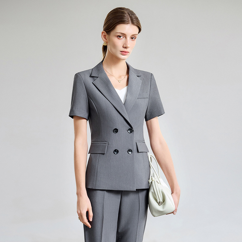 ชุดสูทแขนสั้นบางเบาสำหรับผู้หญ - Women Formal Wear Interview บทวิจารณ์และราคา
