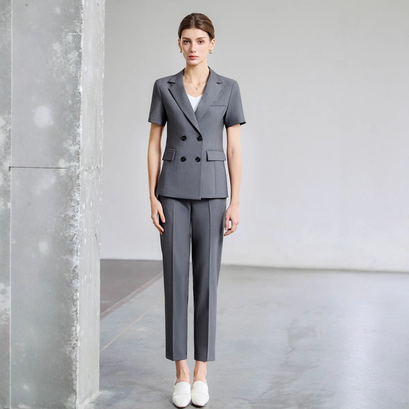 ชุดสูทแขนสั้นบางเบาสำหรับผู้หญ - Women Formal Wear Interview บทวิจารณ์และราคา