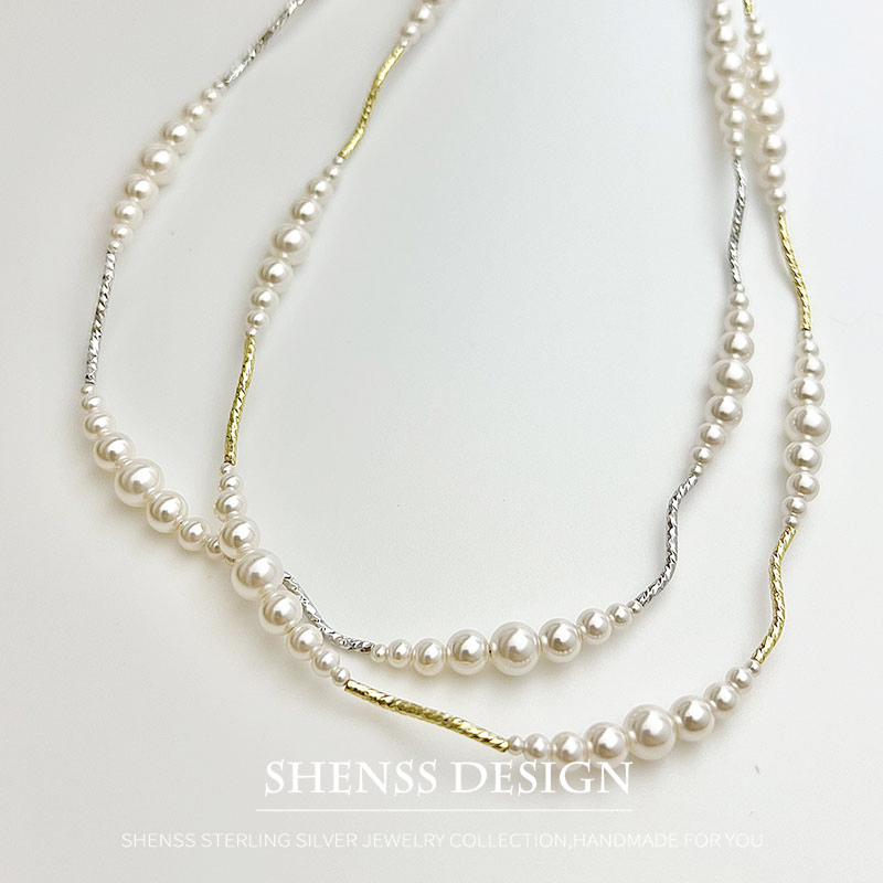 สร้อยคอสั้นมุกเทียมสร้อยข้อมือ - Pearl Necklace Set บทวิจารณ์และราคา