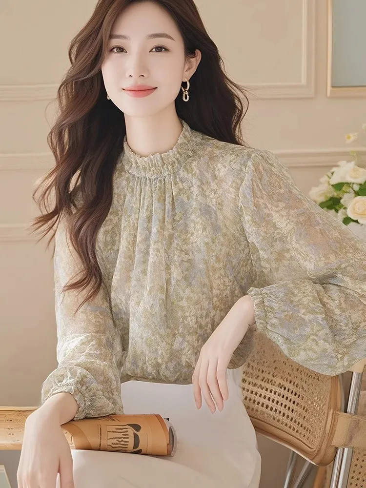เสื้อเชิ้ตแขนยาวผู้หญิงผ้าซาติ - Women Formal Wear Korean บทวิจารณ์และราคา