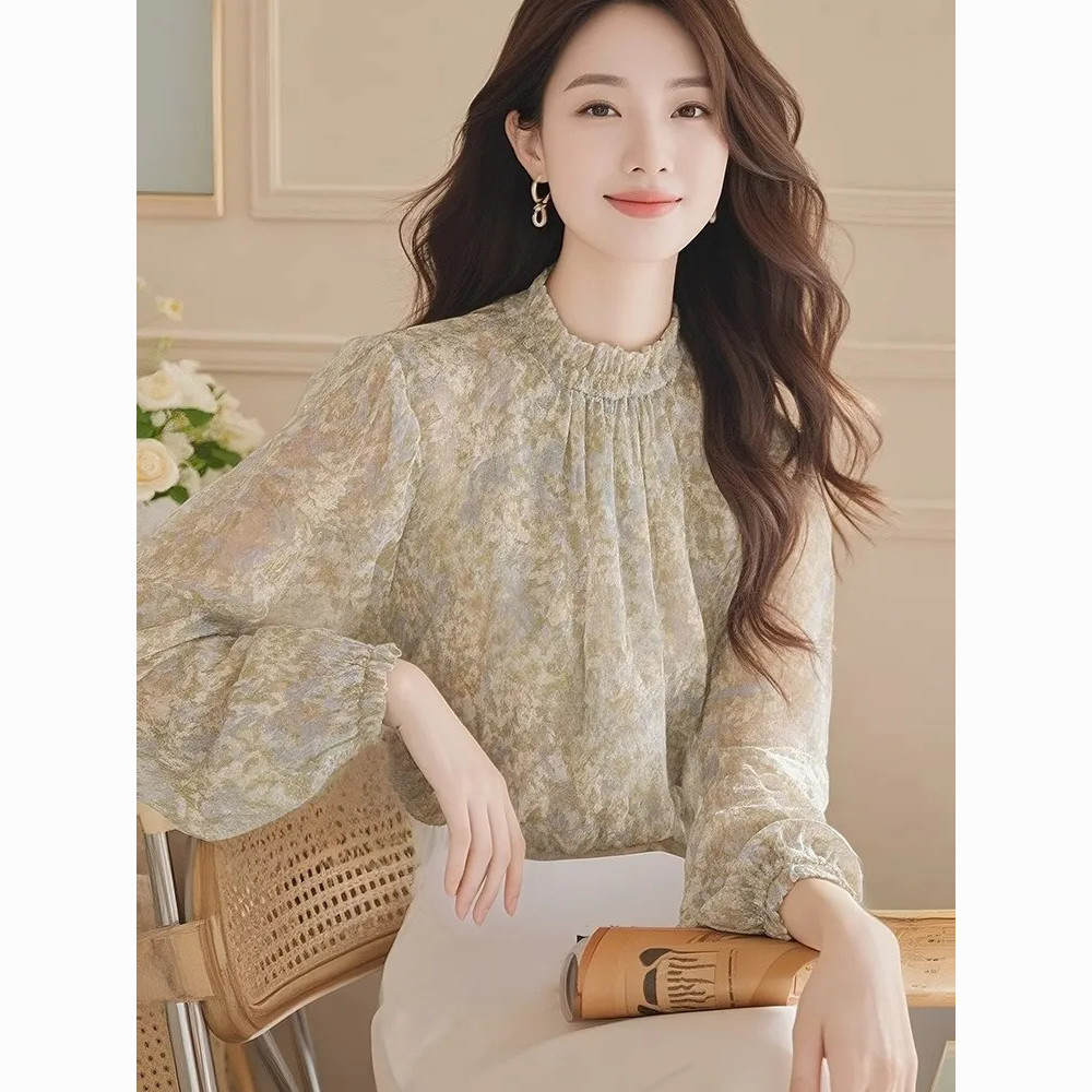 เสื้อเชิ้ตแขนยาวผู้หญิงผ้าซาติ - Women Formal Wear Korean บทวิจารณ์และราคา