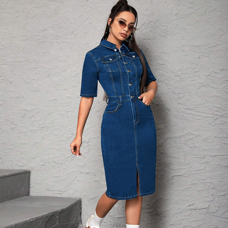 เดรสยาวผู้หญิง คอปกพับ แขนครึ่ - Wrap Dress Work บทวิจารณ์และราคา