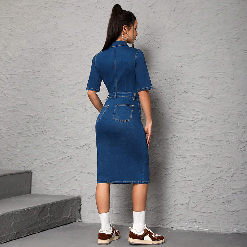 เดรสยาวผู้หญิง คอปกพับ แขนครึ่ - Wrap Dress Work บทวิจารณ์และราคา