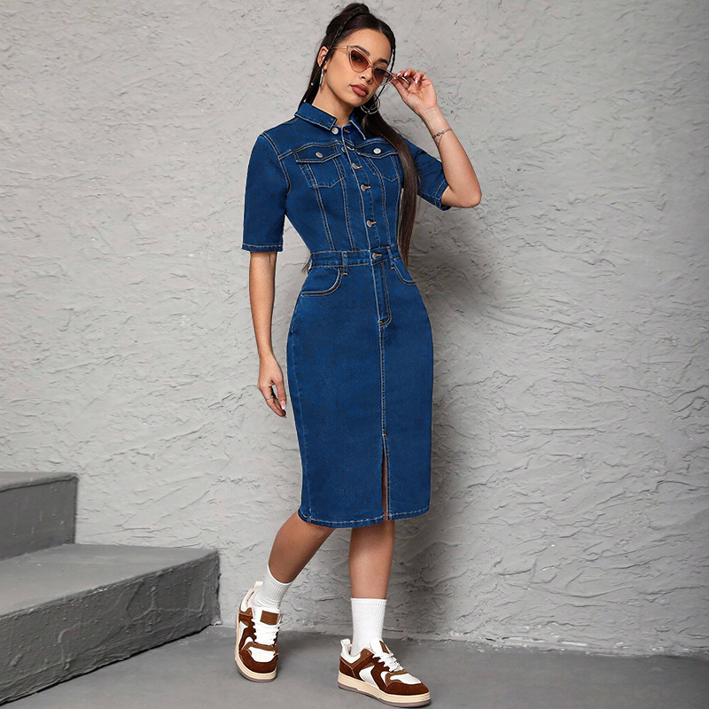 เดรสยาวผู้หญิง คอปกพับ แขนครึ่ - Wrap Dress Work บทวิจารณ์และราคา