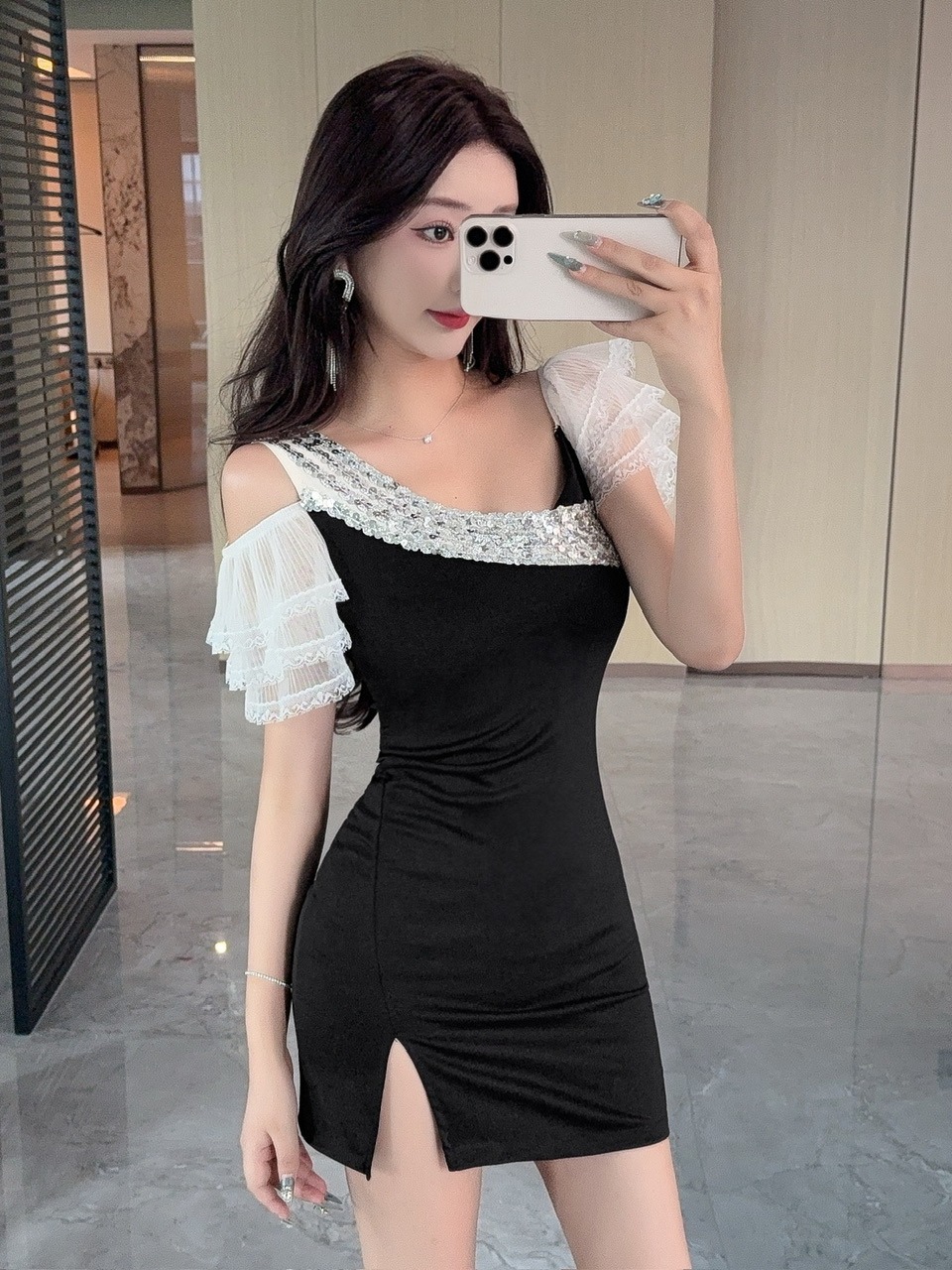 ชุดเดรสสั้นผ้าลูกไม้เซ็กซี่แบบ - Wrap Dress Work บทวิจารณ์และราคา