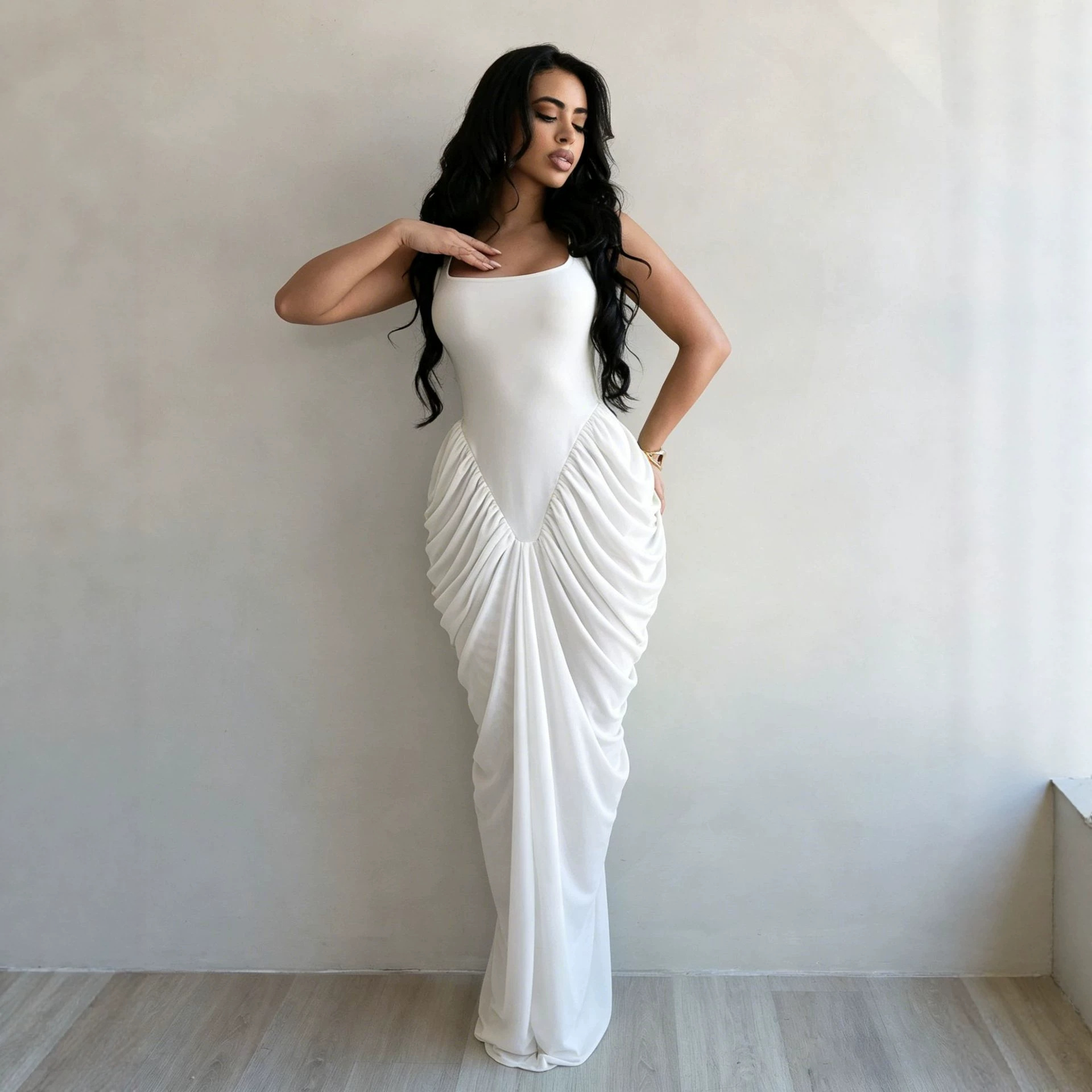 เดรสยาวผู้หญิง ชุดราตรีเซ็กซี่ - Wrap Dress Work บทวิจารณ์และราคา