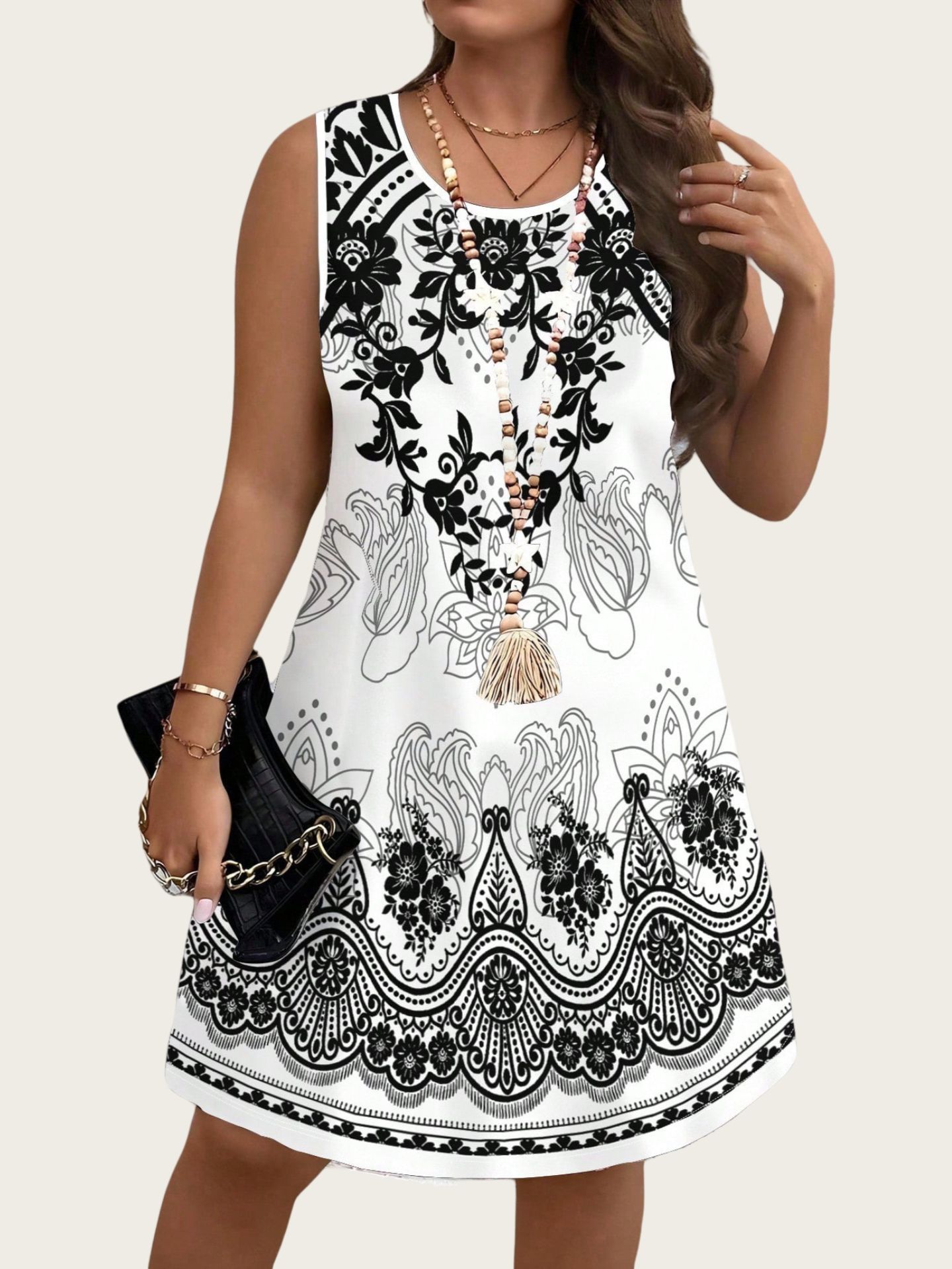 ชุดเดรสสไตล์วินเทจลายชนเผ่า ปร - Shift Dress Sleeveless บทวิจารณ์และราคา