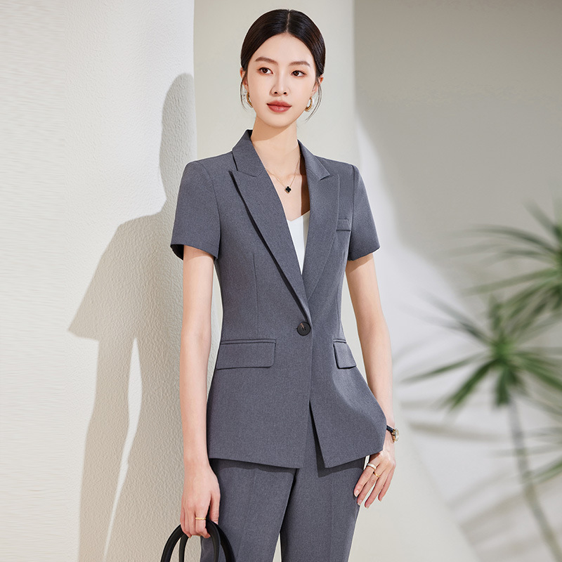 ชุดสูทแขนสั้นสีน้ำเงินกรมท่าสำ - Women'S Formal Wear Stores บทวิจารณ์และราคา