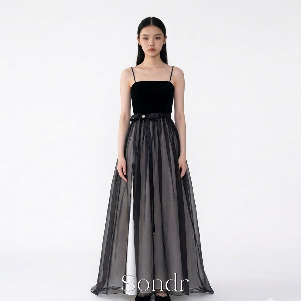 ชุดราตรีทรงเอไลน์แบบสายสปาเก็ต - Women Formal Wear Korean บทวิจารณ์และราคา