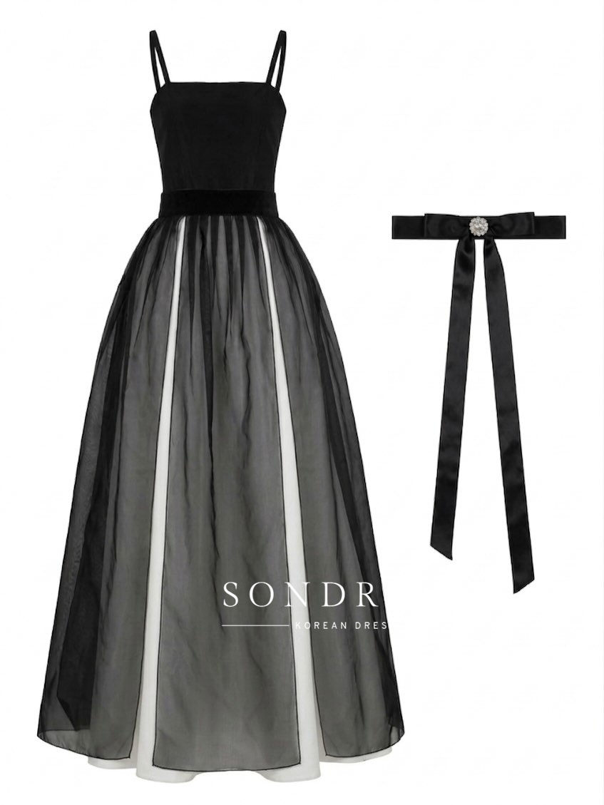 ชุดราตรีทรงเอไลน์แบบสายสปาเก็ต - Women Formal Wear Korean บทวิจารณ์และราคา
