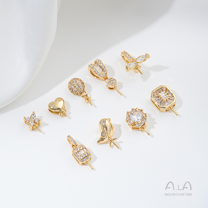 จี้ทอง 14K ประดับเพชรซิคอน รูป - Pearl Necklace Set บทวิจารณ์และราคา