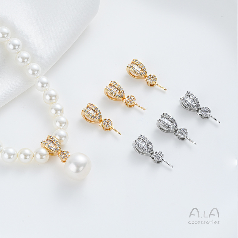 จี้ทอง 14K ประดับเพชรซิคอน รูป - Pearl Necklace Set บทวิจารณ์และราคา