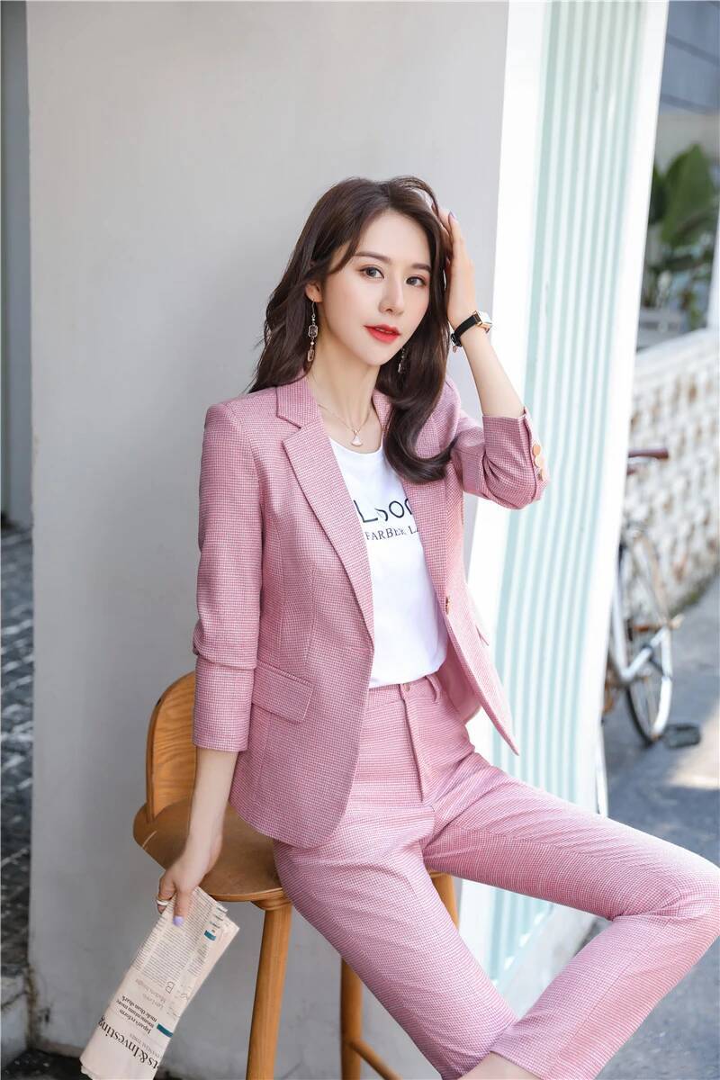 ชุดสูทสีเขียวดีไซน์ใหม่สำหรับผ - Women Formal Wear Interview บทวิจารณ์และราคา