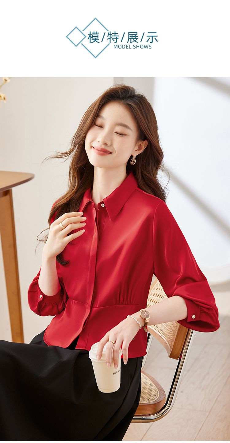 เสื้อแขนยาวผู้หญิงผ้าฝ้ายระบาย - Women Formal Wear Korean บทวิจารณ์และราคา