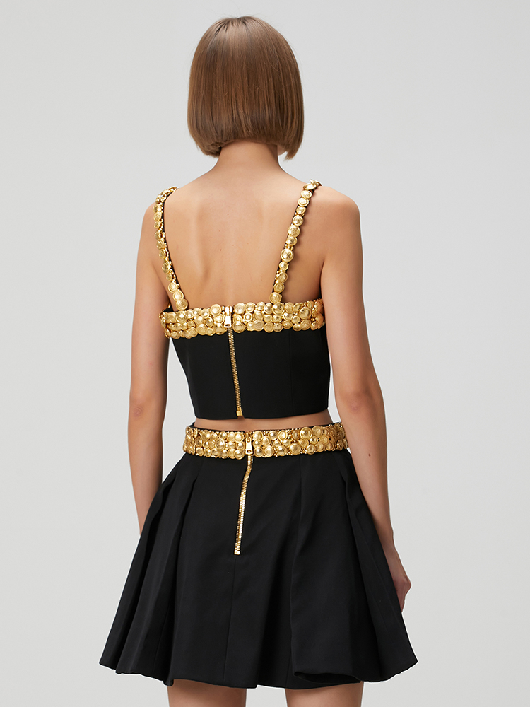 ชุดเดรสสองชิ้นสีดำ VC พร้อมกระ - Women'S Formal Evening Wear Tops บทวิจารณ์และราคา