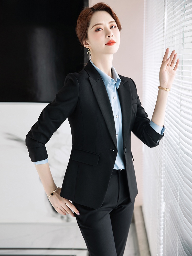 ชุดสูทสีเทาสำหรับผู้หญิงฤดูใบไ - Women Formal Wear Interview บทวิจารณ์และราคา