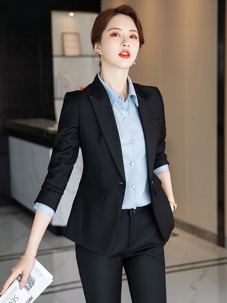 ชุดสูทสีเทาสำหรับผู้หญิงฤดูใบไ - Women Formal Wear Interview บทวิจารณ์และราคา