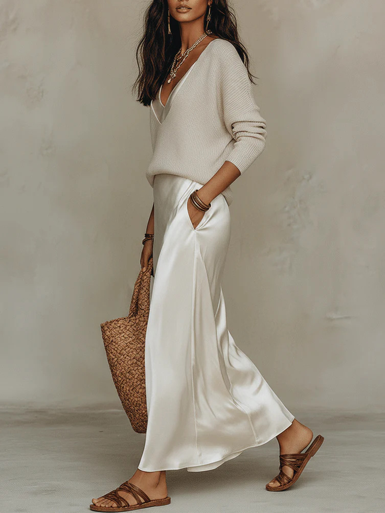 ชุดเดรสยาวผ้าซาตินสำหรับผู้หญิ - Women Formal Wear Dress บทวิจารณ์และราคา