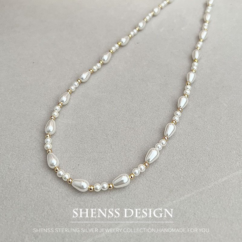 สร้อยคอหยดน้ำมุกเทียมหรูหรา ชุ - Pearl Necklace Set บทวิจารณ์และราคา