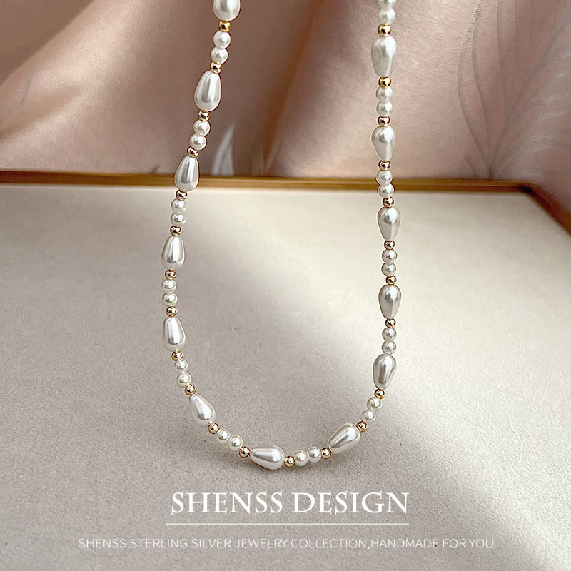 สร้อยคอหยดน้ำมุกเทียมหรูหรา ชุ - Pearl Necklace Set บทวิจารณ์และราคา