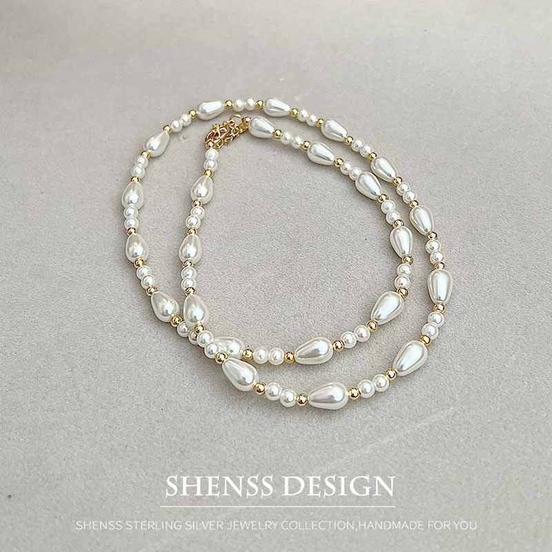 สร้อยคอหยดน้ำมุกเทียมหรูหรา ชุ - Pearl Necklace Set บทวิจารณ์และราคา