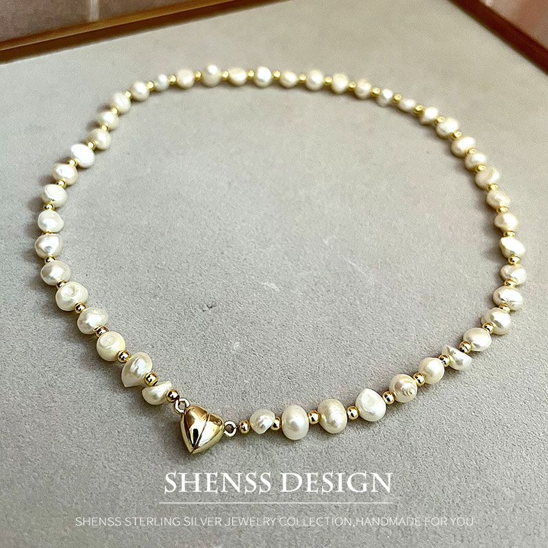 สร้อยคอไข่มุกน้ำจืดธรรมชาติขนา - Pearl Necklace Set บทวิจารณ์และราคา