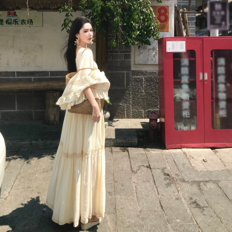 เดรสยาวทรงทรัมเป็ต คอเหลี่ยม แ - Vintage Women'S Formal Wear บทวิจารณ์และราคา