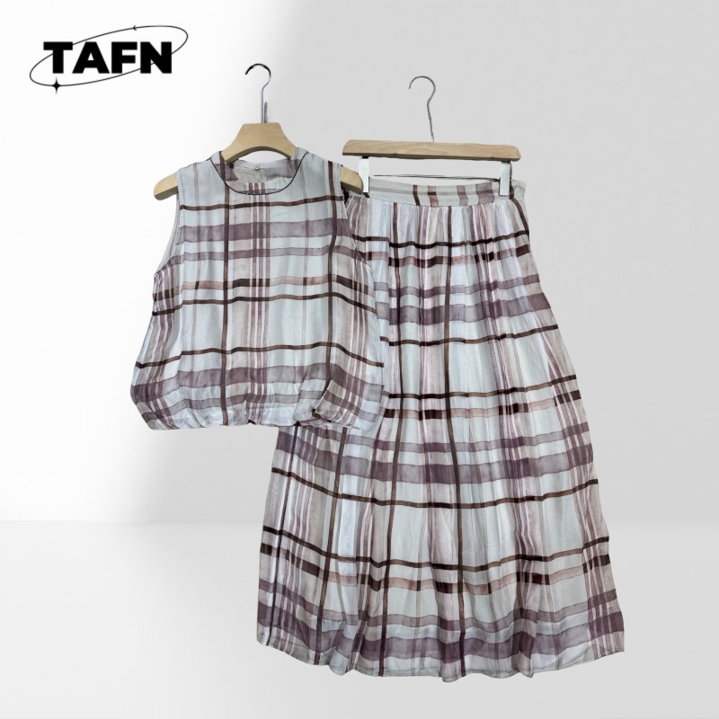 ชุดเซ็ตสองชิ้นลายตารางสำหรับผู - Pencil Skirt Midi บทวิจารณ์และราคา