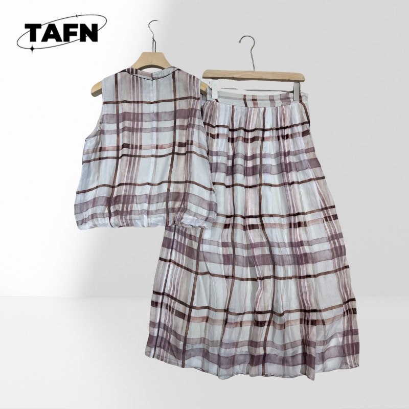 ชุดเซ็ตสองชิ้นลายตารางสำหรับผู - Pencil Skirt Midi บทวิจารณ์และราคา