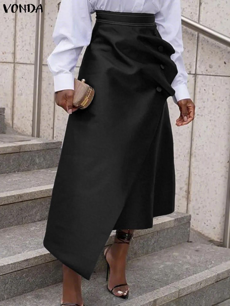 กระโปรงผ้าซาตินไซส์ใหญ่ VONDA  - Pencil Skirt Midi บทวิจารณ์และราคา