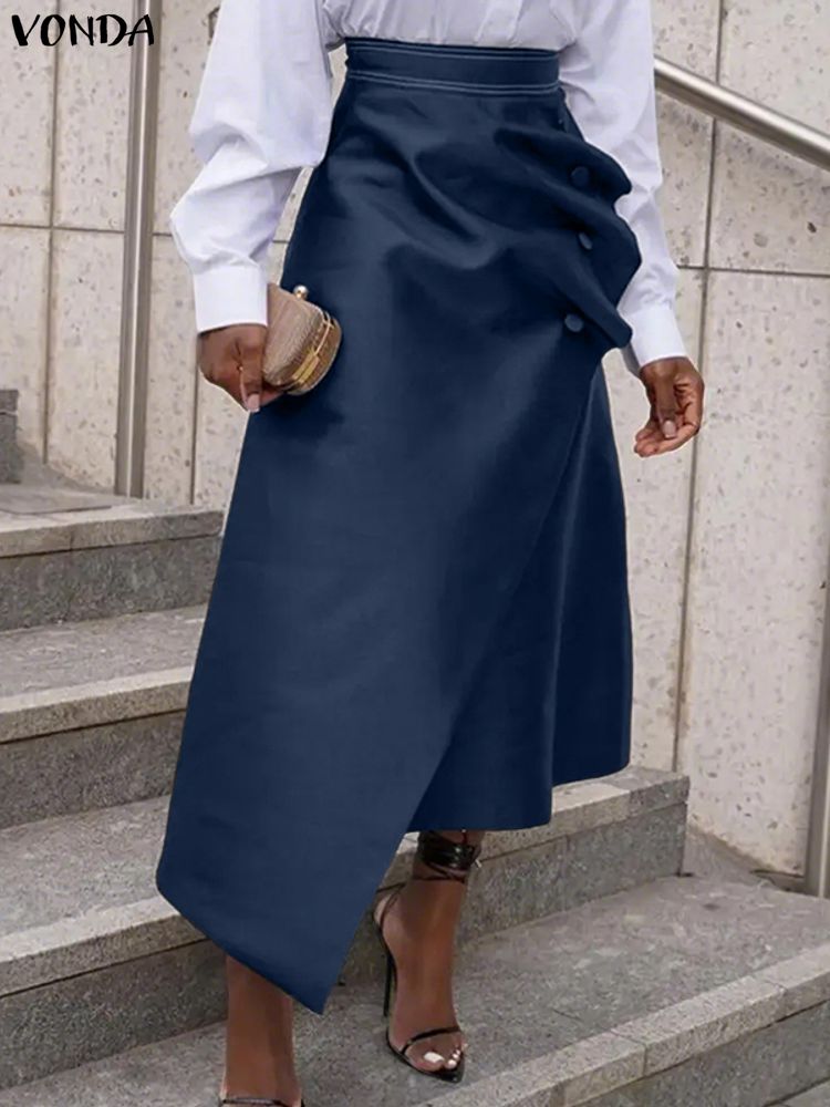 กระโปรงผ้าซาตินไซส์ใหญ่ VONDA  - Pencil Skirt Midi บทวิจารณ์และราคา