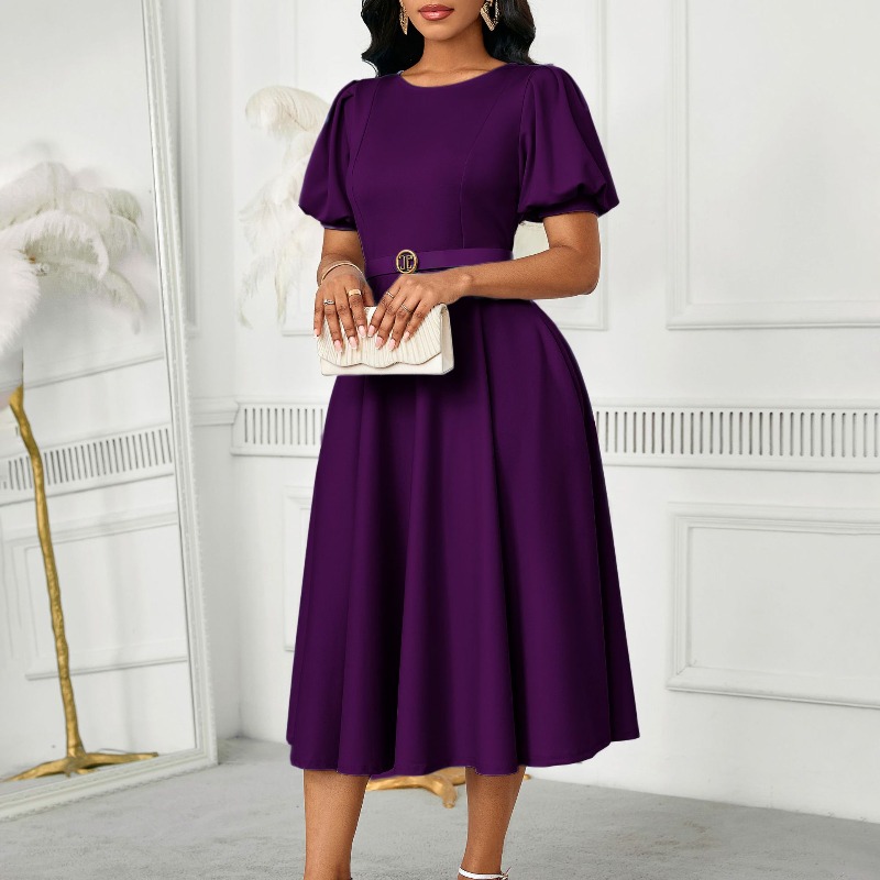 2025 ใหม่Office LadyทํางานO-คอ - Wrap Dress Work บทวิจารณ์และราคา