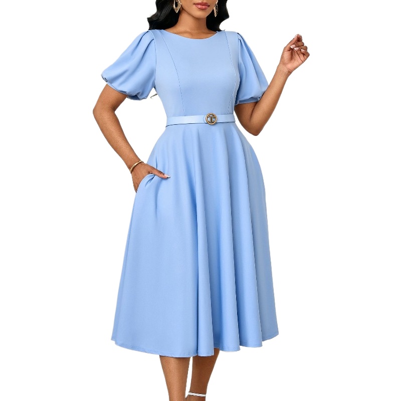 2025 ใหม่Office LadyทํางานO-คอ - Wrap Dress Work บทวิจารณ์และราคา