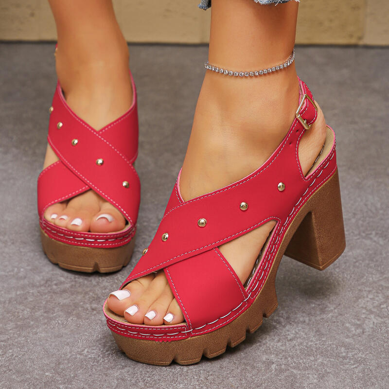 รองเท้าส้นสูงแบบวินเทจ สายไขว้ - Vintage Women'S Formal Wear บทวิจารณ์และราคา