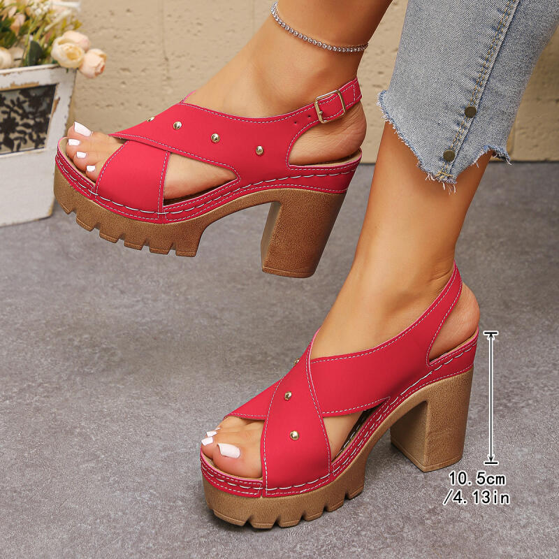 รองเท้าส้นสูงแบบวินเทจ สายไขว้ - Vintage Women'S Formal Wear บทวิจารณ์และราคา